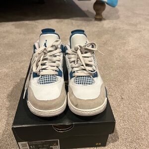 Kids White and Blue Sneakers